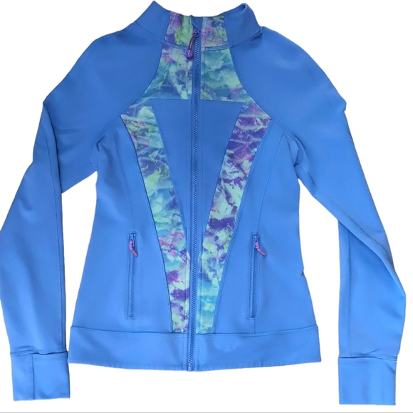 Ivivva Lululemon Girl's Perfect Your Practice Jacket, size 14, Blue Cloud - Picture 7 of 8